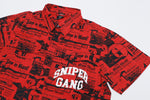 SG Headlines Button-Up Shirt (Red)