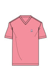 MENS CLASSIC V NECK TEE-442 GLACIAL BLUE/WINTER ROSE/AMBER FROST