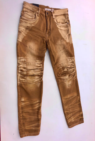 Gold Twill Plwated Jeans
