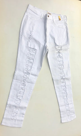 White Ripped Pants