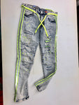 Lime Reflected Strip Jeans